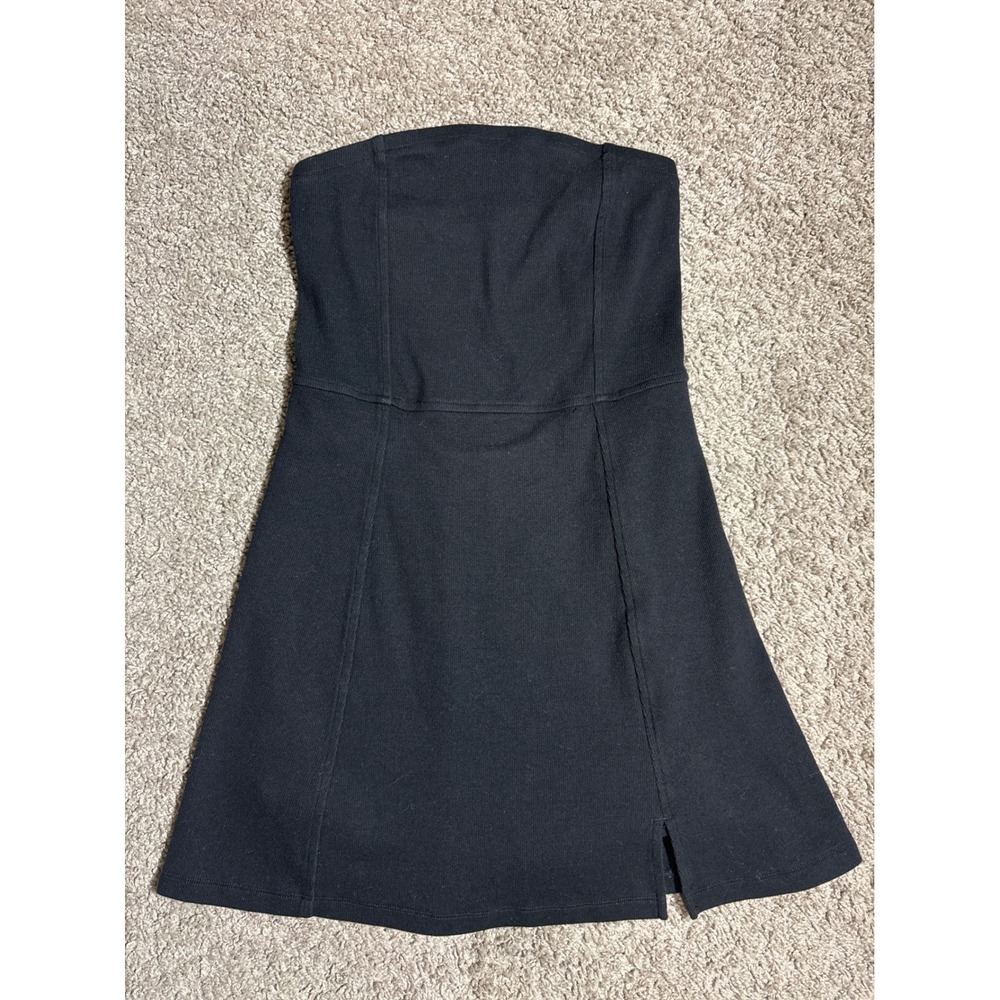 American Eagle Black Strapless Mini Skort Dress Ribbed Tube Top XS